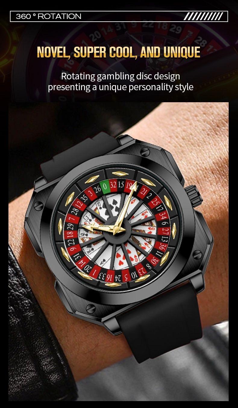 Swiss Brand New Rotating Fortune God Watch Fashion Men Wristwatch Creative Luminous Waterproof Automatic Quartz Watch