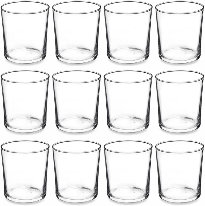 Clear Glass Votive Candle Tealight Holders - Bulk Pack of 12