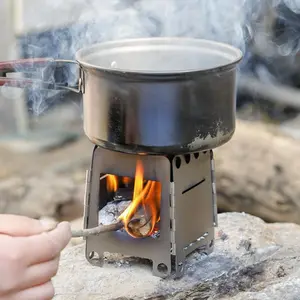 Outdoor Camping Stove, Portable Folding Woodstove, Camping Kitchenware For Outdoor Survival, Picnic, Hunting, Outdoor Cooking System