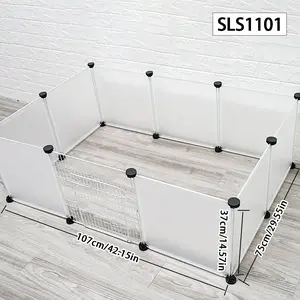 Pet Fence Small Animal Rabbit Cage Dog Cage Indoor Kennel Home Isolation Door Free Space Assembly Dog House Durable Puppy Playpen