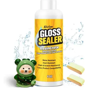 Air Dry Clay Glaze, 177ml Clay Varnish for Air Dry Clay/Polymer Clay Sealer, ResinCrete, Varnish for Pottery&Acrylic Paint, Waterproof & Stain Resistant, Design for Air Dry Clay Pottery (Gloss,6OZ)