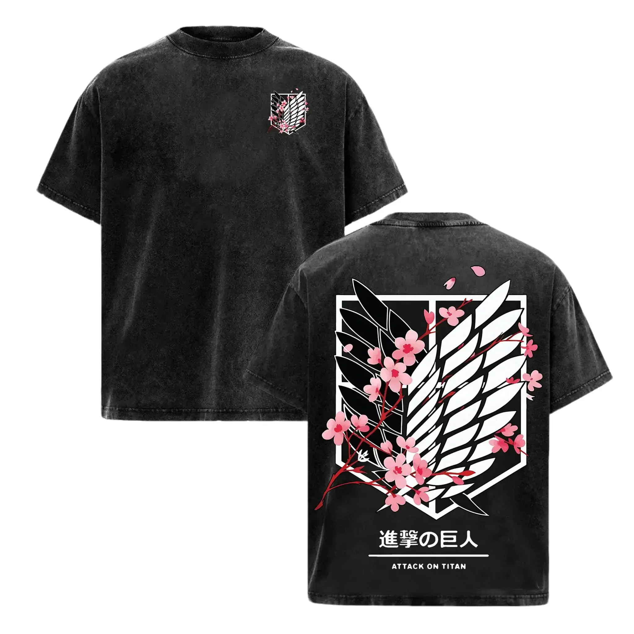 Attack On Titan Anime Unisex Tee _ Wings Of Freedom AOT Shirts - Eren Acid Wash Shirt Graphic Tee Casual Menswear Soft Top Sweater, Hoodie _ AOT Streetwear Style Tee Tshirt Wetsuit Shoe
