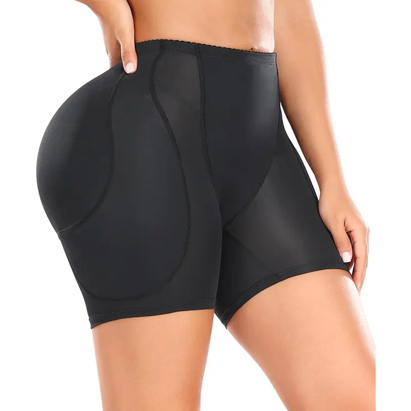 Women Plus Size Hip Padded Booty Lifter Shapewear Thicker Butt Lifter Removable 4 Pads Control Panty for Bigger Butt