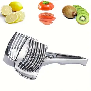 1 Pack Multifunctional Tomato Slicer Stand, Vegetable Cutter Holder, Home Slicer Tool for Fruits and Vegetables, Adjustable Kitchen Gadget for Slicing