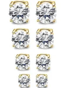 4-7MM Magnetic Earrings for Men Women Shiny Round Cubic Zirconia Stud Earrings for Non-Pierced Ears Hypoallergenic Stainless Steel Fake Earrings Not Easy to Fall off Fashionable High Quality Earrings Earring Stacking Set