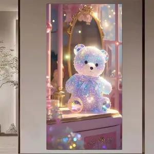 1 pcs 5D DIY diamond painting kit, 5D diamond art set, Diamond art tools, DIY home decoration, bear accessory diamond painting kit with full round diamonds, mosaic, diamond art, suitable for Halloween and Christmas