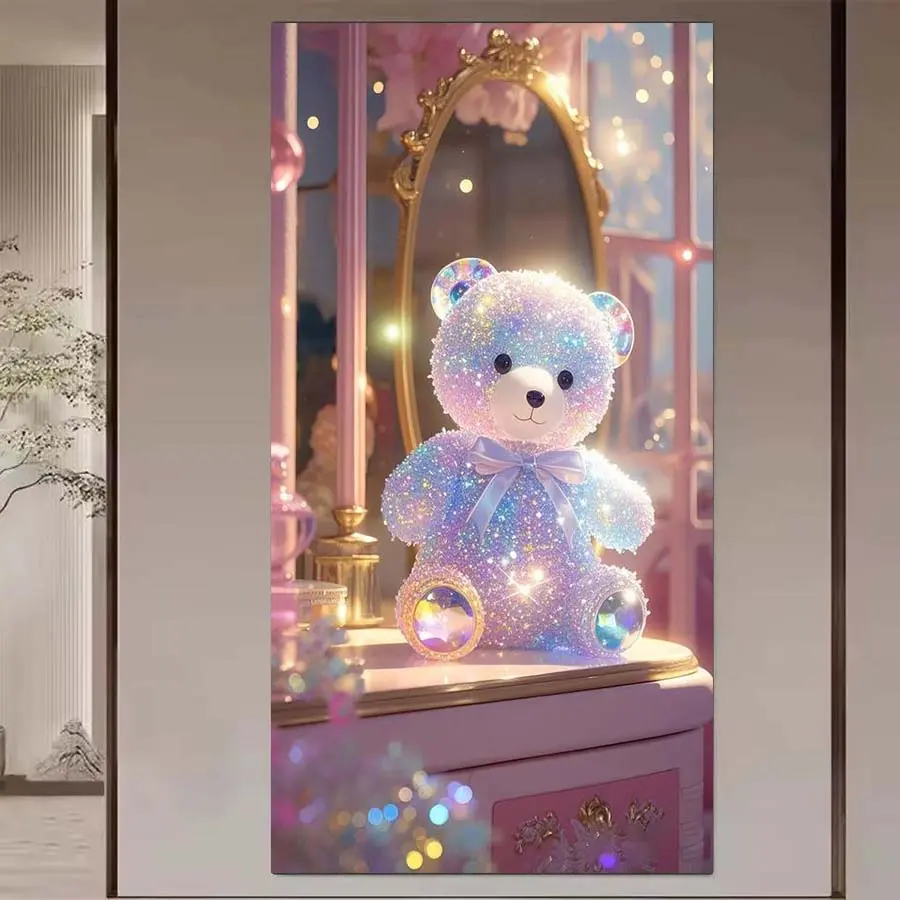 1 pcs 5D DIY diamond painting kit, 5D diamond art set, Diamond art tools, DIY home decoration, Handicraft, bear accessory diamond painting kit with full round diamonds, mosaic, diamond art, suitable for Halloween and Christmas