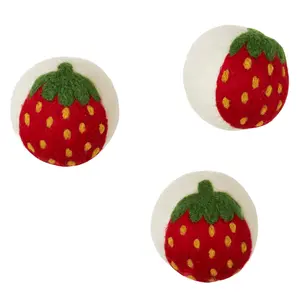 Laundry Wool Dryer Balls - Set of 3 Strawberry