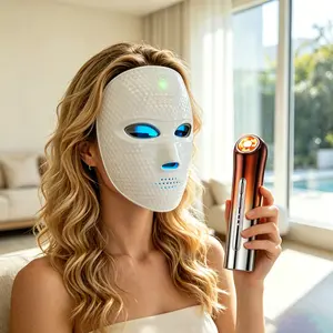 7-Color LED Face Mask, USB Rechargeable Facial Skin Care Mask with Touch Screen, Portable Multi-Functional LED Light Therapy Mask, Anti-Aging Skin Rejuvenation Beauty Device, Ideal Valentine’s Day Gift for Women Girlfriend