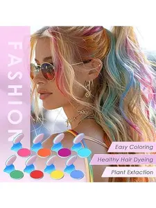 8-Color Hair Color Powder Set , Washable, No Harm to Hair for Girls Kid Adults, Perfect to Party | Birthday | Christmas | Halloween