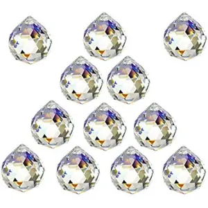 12 count  Ball Prism Suncatcher Rainbow Pendants Maker, 30mm Clear Glass  Ball Prism,Hanging  Prisms for Windows,for Feng Shui,for Home,Office,Garden Decoration