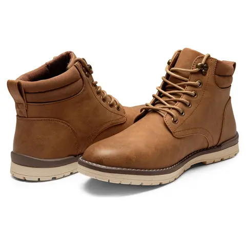 Men's Retro Fashion Waterproof Outdoor Hiking Chukka Boots - Natural Rubber Outsole, Firm Stitches, Soft Shoe Mouth, Waxing Shoelaces, Comfortable Mountain Men's Footwear