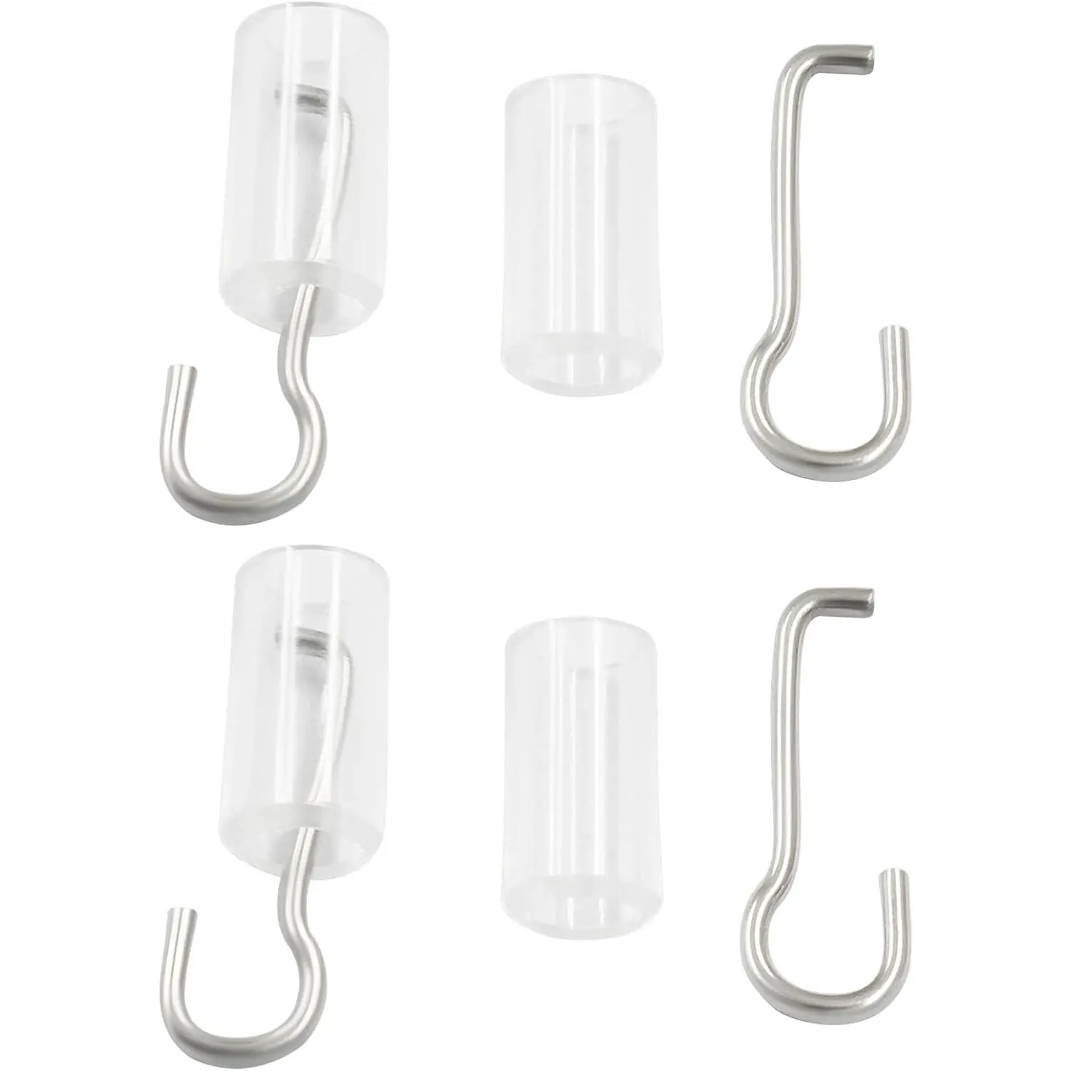 4 Set Window Blind Repair Parts with Hook, Wand Wire and Sleeve Collar for Horizontal Mini Blinds