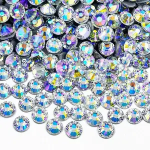 Sparkling Glass Rhinestones DIY Glue Stickers, Fashionable Latin Dance Clothing Accessories, Nail Art Decorations, Frame Embellishments, Bling Rhinestone Decoration