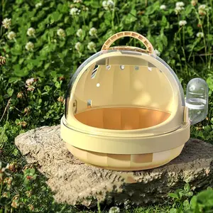 Portable Hamster Carrier Backpack - Panoramic View Travel Cage for Sugar Gliders/Rats/Hamsters - Ventilated & Escape-Proof Small Pet Carrier (Ideal for Vet Visits/Outdoor Adventures)