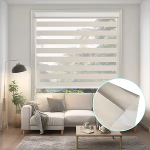 Beige Zebra Blinds 57"-95" Width, Light Filter Fabric,  Lift cord Horizontal Curtains for Window Living Room, Kicthen, Kids Room