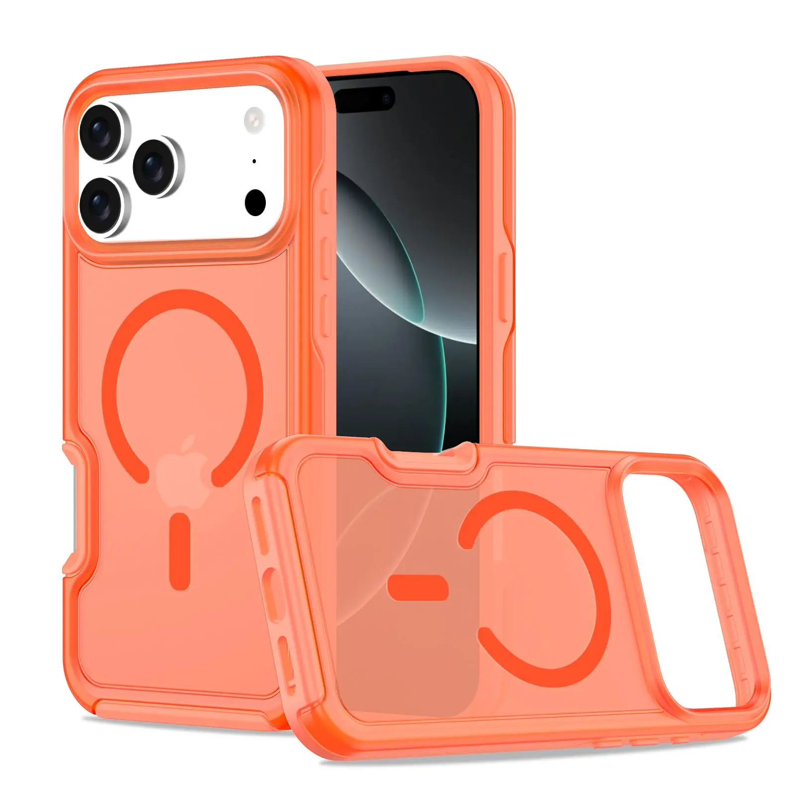 MagSafe Fin Double-Color Translucent Matte Armor Hard Case for iPhone 13-17 Pro Max/Plus/Air, Magnetic Shockproof Cover for Smartphone, Handheld & Cellphone Protection Devices