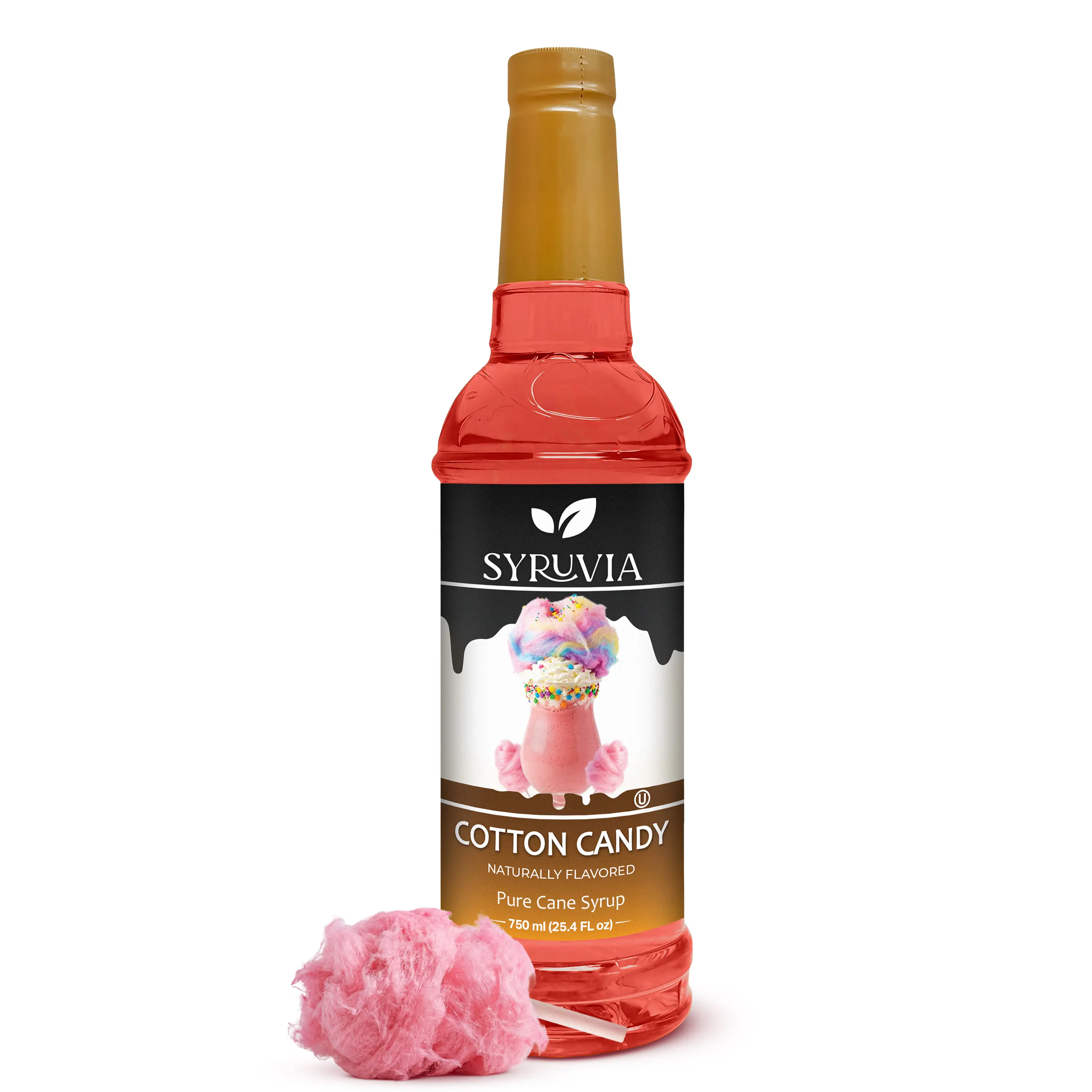 Syruvia Cotton Candy Flavored Syrup for Drinks, Cocktails, Lemonades, Iced Teas and Desserts – 25.4 fl oz