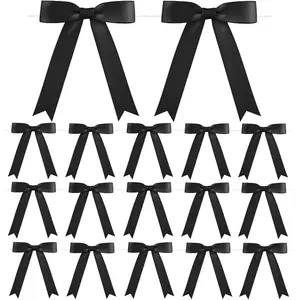 30 count Satin Ribbon Black Bows 5x7 Inch Twist Tie Bow for  Wrapping Champagne Bottle Cake  Bag Craft DIY  Christmas Birthday Party Balloons & Garland Home Decor