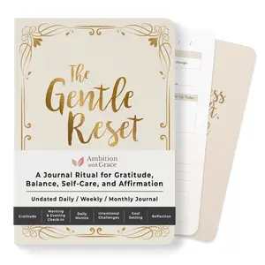 The Gentle Reset – Daily Ritual Gratitude Journal for Affirmations, Stress Management, Mindfulness Prompts & Self-Care Reflections