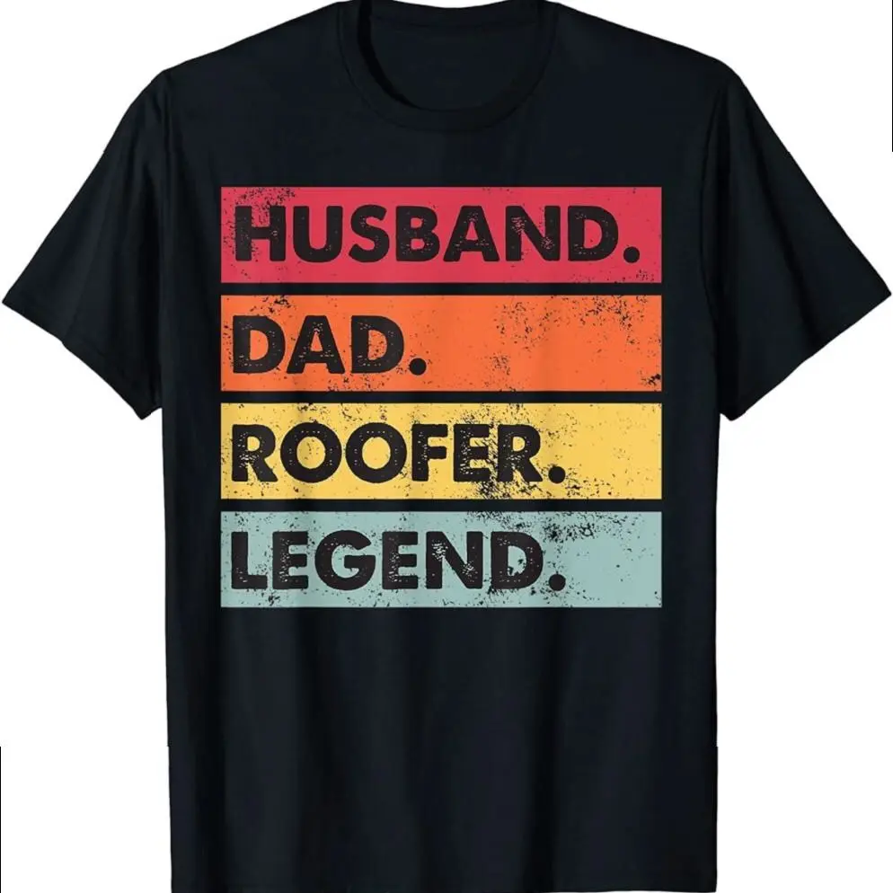 Husband Dad Roofer Legend Funny Roofing Fathers Day Mens T-shirt