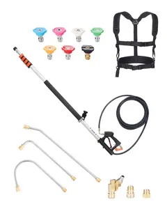 Pressure Washer Telescoping Spray Wand, 21 Ft Extension Tool For 4000 PSI Cleaning, Telescopic Wand With 7 Quick-Release Nozzles, Adjustable Length, High-Pressure Cleaning Accessory For Home, Car, Deck, Patio