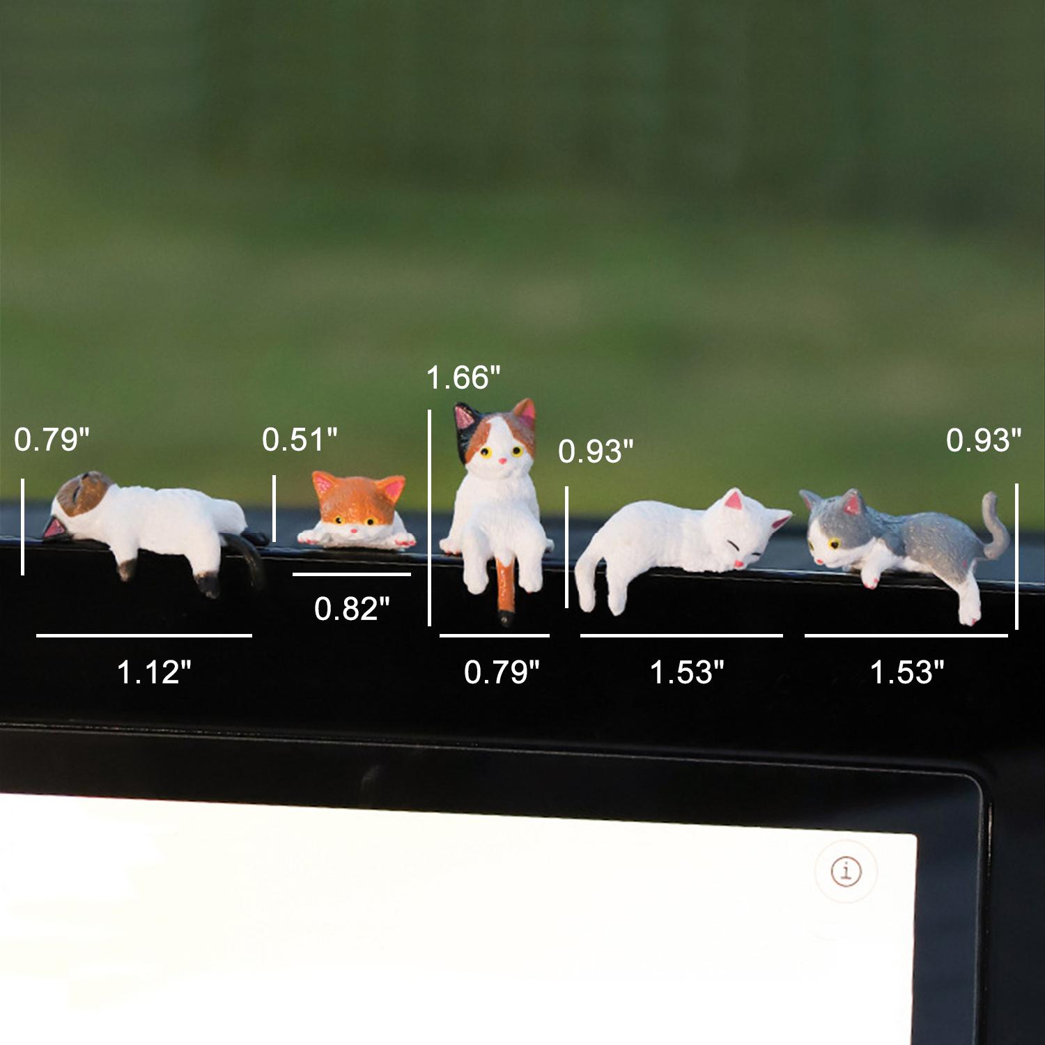 Mini Cute Cat Desk Figurines Set of 5 Resin Multi Pose Kitty Ornaments Cute Cartoon Style Desk Companions for Home Offices Cubicles Computer Monitors, Car Screens, Desks Mini Cute Cat Desk Figurines Set of 5 Resin Multi Pose Kitty Ornaments Cute Cartoon Style Desk Companions for Home Offices Cubicles Computer Monitors, Car Screens, Desks