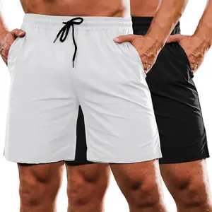 COOFANDY Men's 2 Pack Gym Workout Shorts 7 Inch Quick Dry Athletic Shorts Lightweight Running Shorts with Pockets
