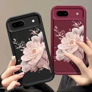 1 Piece Chic Google Pixel 7a Bright pink petals Case For Pixel 7a Made Of Flexible With Impact Resistant For Casual
