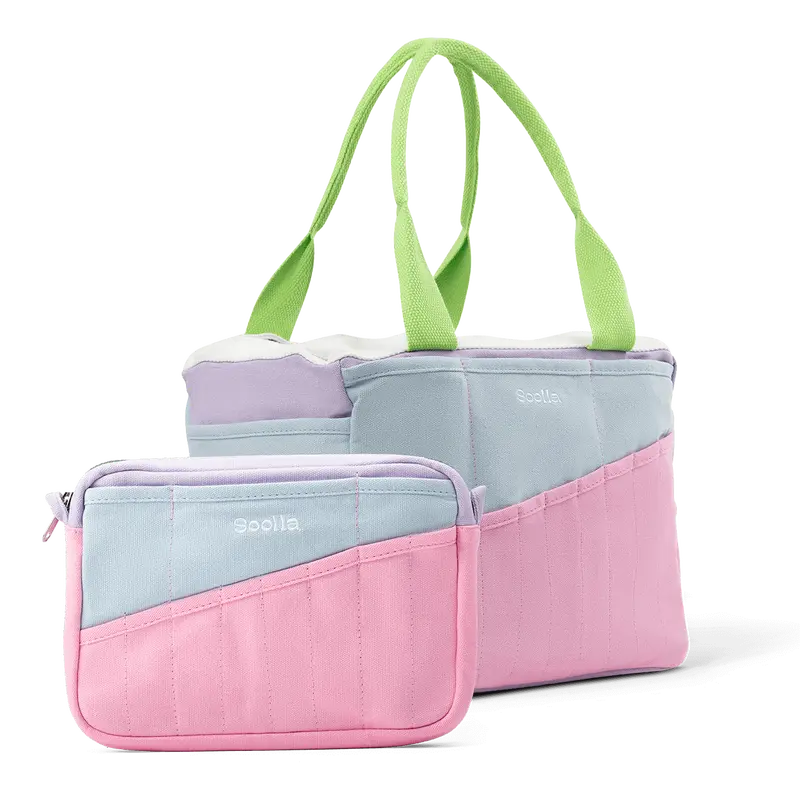 Soolla® Studio Bag + Pouch Set, 80's Windbreaker – 50-Pocket Canvas Organizer for Pottery, Art & Journaling