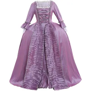 Women's Queen Marie Antoinette Rococo Ball Gown 18th Century Victorian Dress Costume Purple