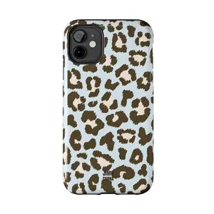 Y2K Leopard Print | Blue for iPhone 161514131211 Plus Pro Pro Max  MagSafe Compatible & Wireless Charging Ready11 12 13 14 15 16 Pro Promax Phone Cases Phone Cover Hard Case Tough 2-piece Phone Case