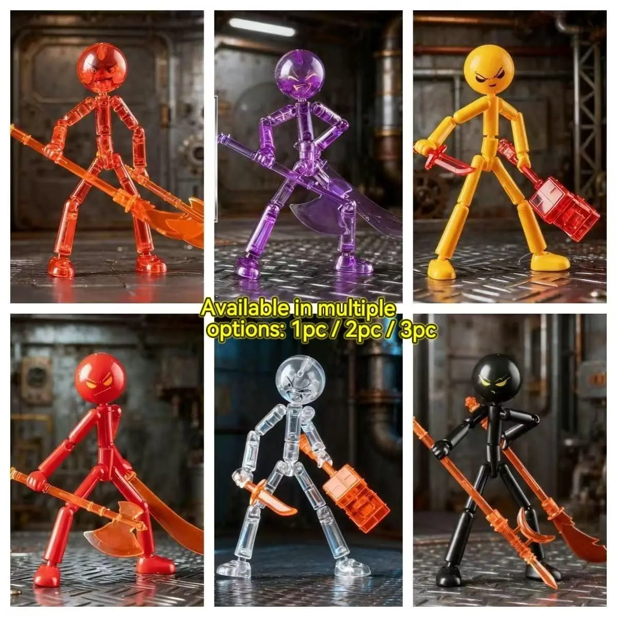 Cool Cute Matchstick Man DIY Multi-Jointed Action Figure, Cool Emoticon Set, Rich Expansion Pack, Christmas Gift, Holiday Gift, Birthday Gift, Action Figurine, Articulating Figurine, Multi Jointed Collectible, Articulated Figures, Movable Figurines