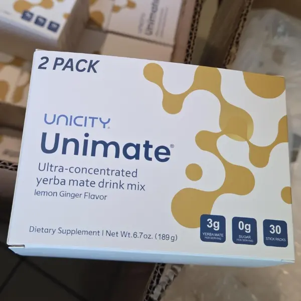 UNIMATE LEMON GINGER STICK PACKS - Great Tasting - Ultra Concentrated Yerba Mate Drink Mix (30 Packets). Dietary Supplement. Healthy Alternative to Coffee and Energy Drinks (Lemon Ginger 189g) 2 Pack