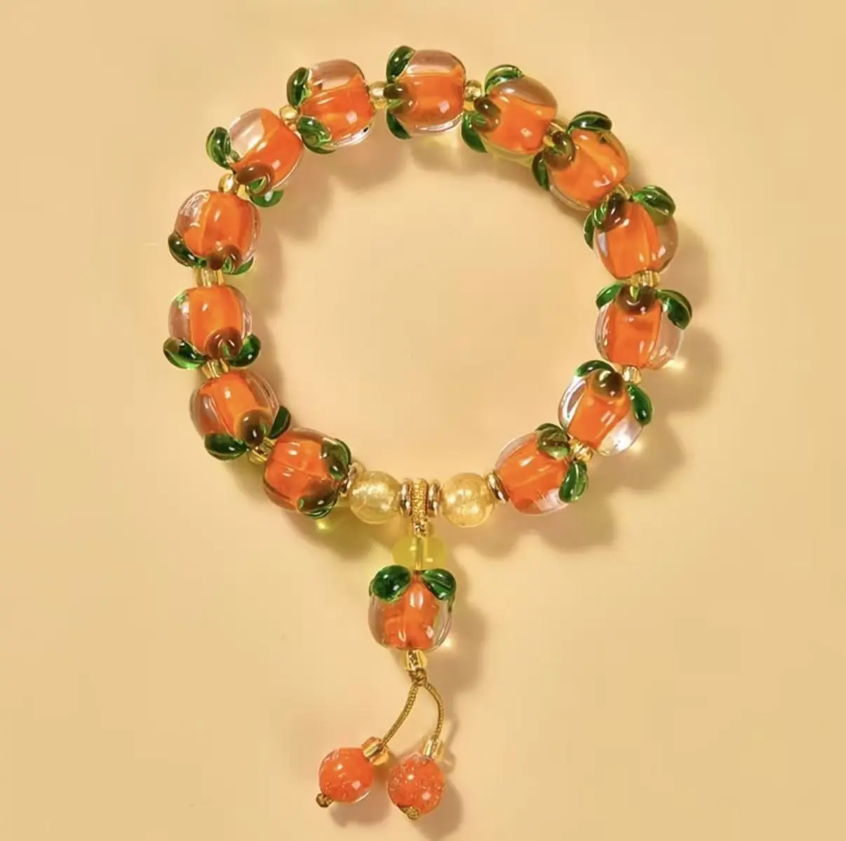“Everything Goes as You Wish” Luli Glass Bead Bracelet, 14 mm × 18 cm