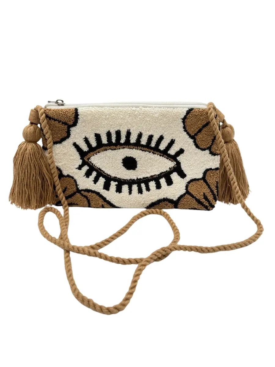 Handcrafted Evil Eye Crossbody Clutch