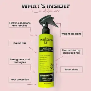 Multi-Task leave-in conditioner 250ml, Hair Botox Keratin and Natural Oils Infused, helps with Repair dry hair, Heat Protection, Detangles Hair, Add Volume Haircare Moisture leave-in conditioner