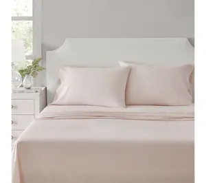 Martha Stewart Gingham White/Peach Cotton KingSheet Set