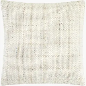 Bright Light Gray Modern Accent Pillow with cotton details for sofa bed or accent chair