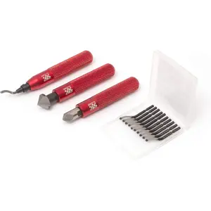 Deburring Tool & 2 Countersink Hand Reamers with 10 Blades - Works on Metal, Resin, PVC Pipes, Copper, Plastic and 3D Printed Edges - Plumbing & 3D Printing Burr Removal Reamer Tool
