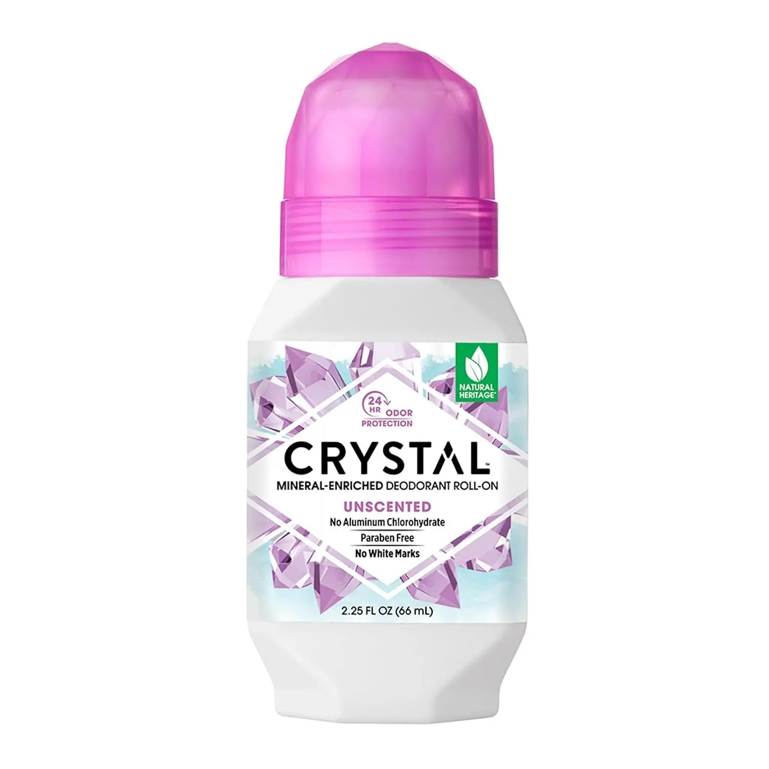 CRYSTAL Mineral Deodorant Roll-On Unscented Body Deodorant With 24-Hour Odor Protection, Aluminum Chloride & Paraben Free, 2.25 FL OZ (Packaging May Vary)