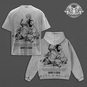 Witch Hat Atelier Acid Wash Apparel: Qifrey x Coco Vintage Graphic Tee, Hoodie, Sweatshirt & Muscle Tank Top. Premium Oversized Retro Streetwear Aesthetic, Coherent Manga Art Design Collection.