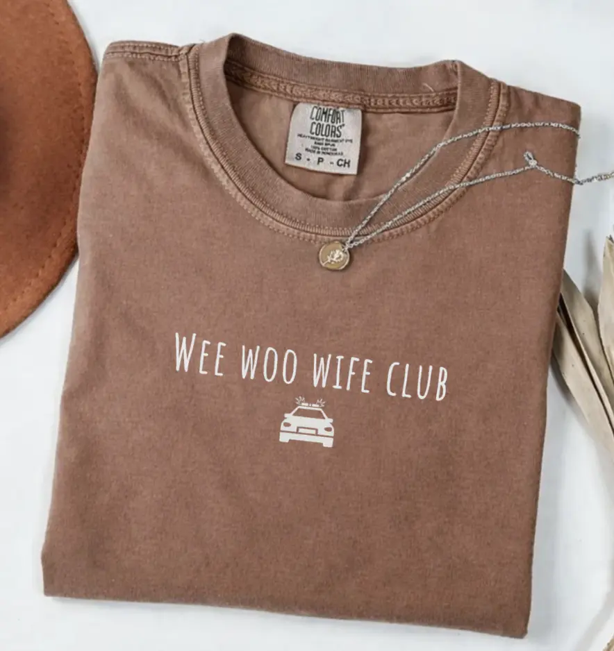 Police Wife Shirt, Wee Woo Wife Club Comfort Colors, Law Enforcement Wife Crewneck, Cop Wife Gift, Police Family Shirt, Police Gift