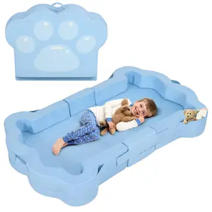 Portable Toddler Floor Bed,Foldable Toddler Travel Bed with Washable Cover for Kids,Soft and Safe