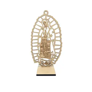 Wooden Stand up Decoration of Our Lady of Guadalupe-Decoración de pie de madera de Nuestra Señora de Guadalupe Religious Memorial