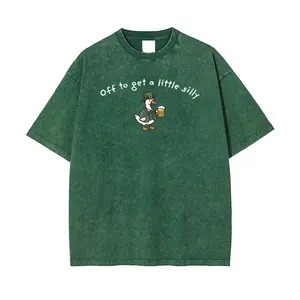 Unisex  "Off to get a little silly" Vintage Shamrock Vintage Washed T-Shirt   – St. Patrick’s Day Graphic Tee