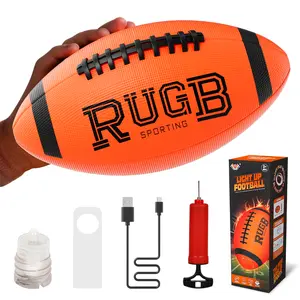 Lehoo Castle Glow in The Dark Football, Size 6 Light Up Ball Gifts for Kids & Junior, Bright Football for Night Outdoor Games, Sports Birthday Gift Ideas for Boys Ages 6+