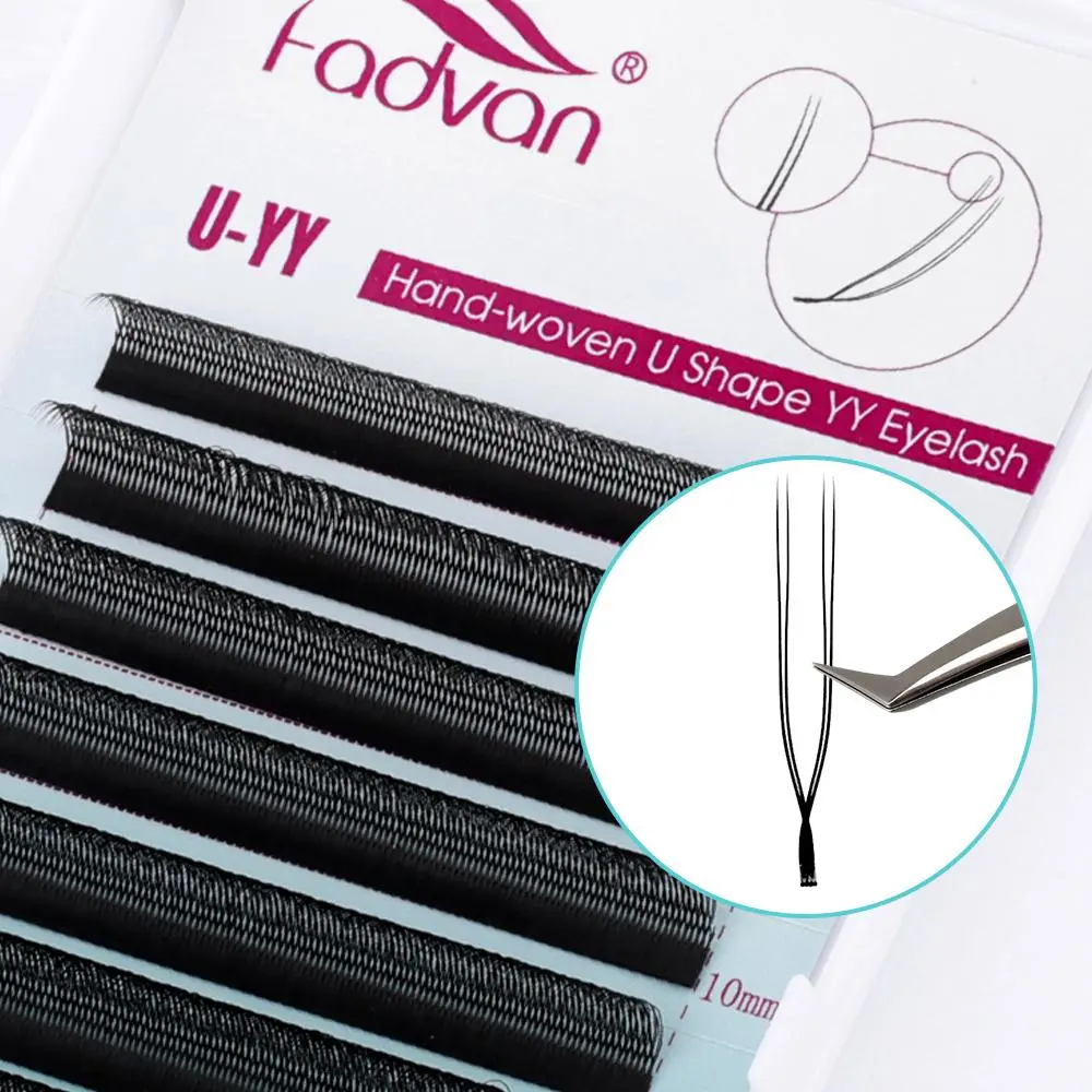 Fadvan U Shaped YY Parallel Flower Fake Eyelashes Cosplay Double Tips Lashes 2D YY Lashes Premade Fans Volume False Lash Makeup 2026 New