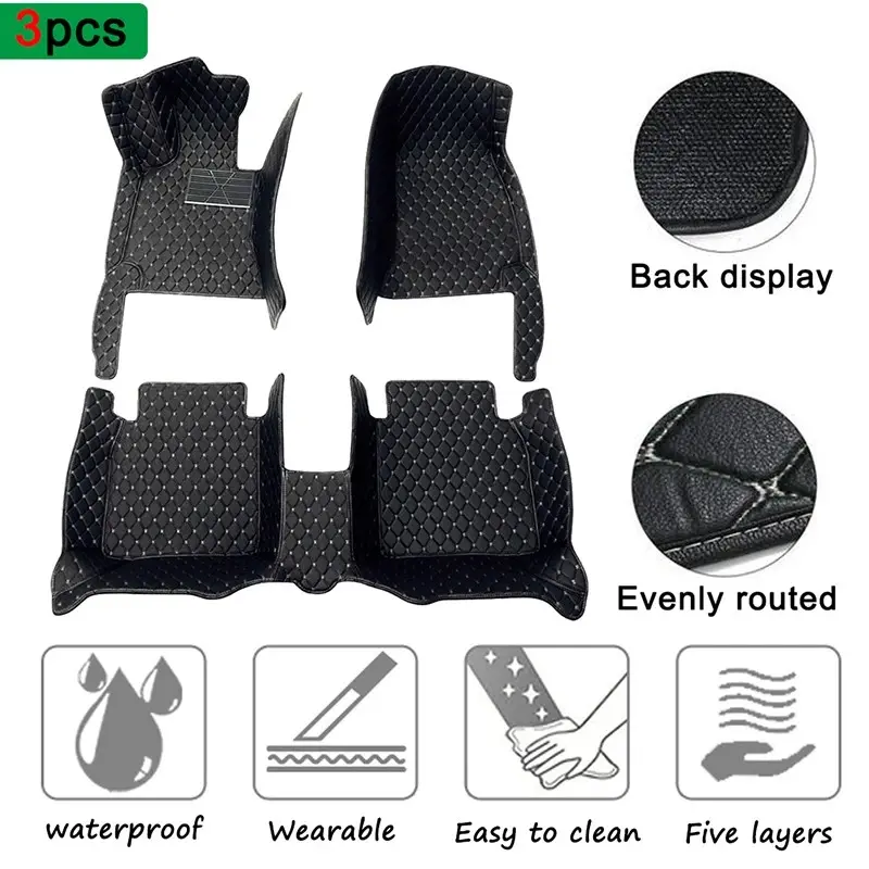 Custom Car Floor Mat For Toyota Fj Cruiser 2007~2016 Left/Right -hand Drive Auto Interior Accessories Fashion Diamond Styling Leather Carpet Waterproof Design Full Coverage Automotive Floor Mats Car Interior Accessory Car Foot Mats