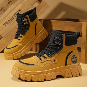 LISM Men's & Unisex High-Top s with Thick  Upper & PVC Sole - Heavy-Duty Dark Brown for Height Increase (Jumbo Boots), Lace-Up Outdoor,, Casual Wear - Cushioned Insole & Fabric - Spring/Autumn 2025